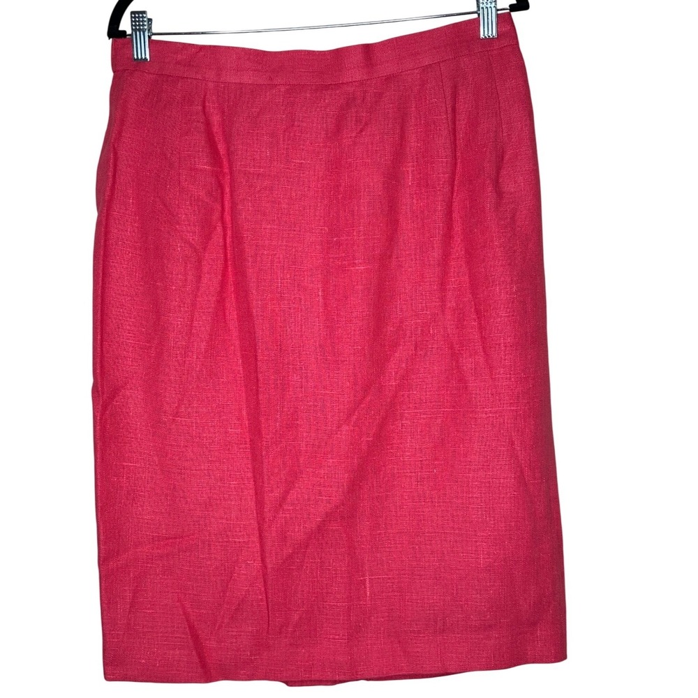 Benard Holtzman Harve Benard Pink 100% Linen Pencil Skirt Size 16 NWT Barbiecore